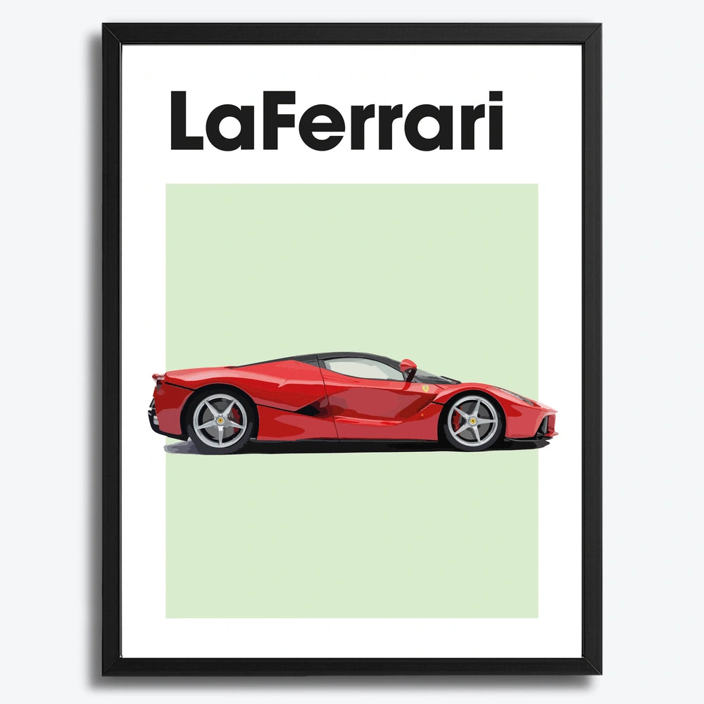 Ingelijste Poster Ferrari LaFerrari (A3) | Crni, Bijeli of Hout