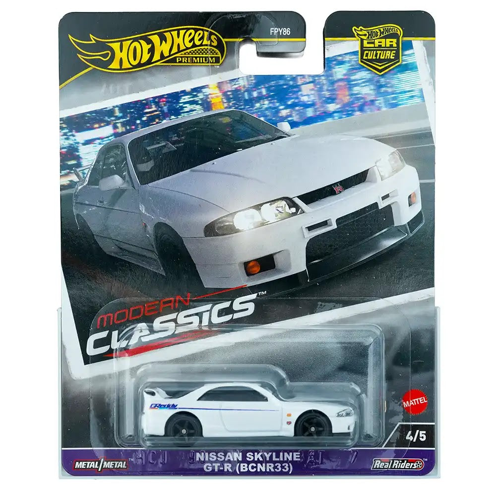 Hot Wheels Premium Nissan Skyline GT-R (BCNR33) Bijeli | Modern Classics 4/5