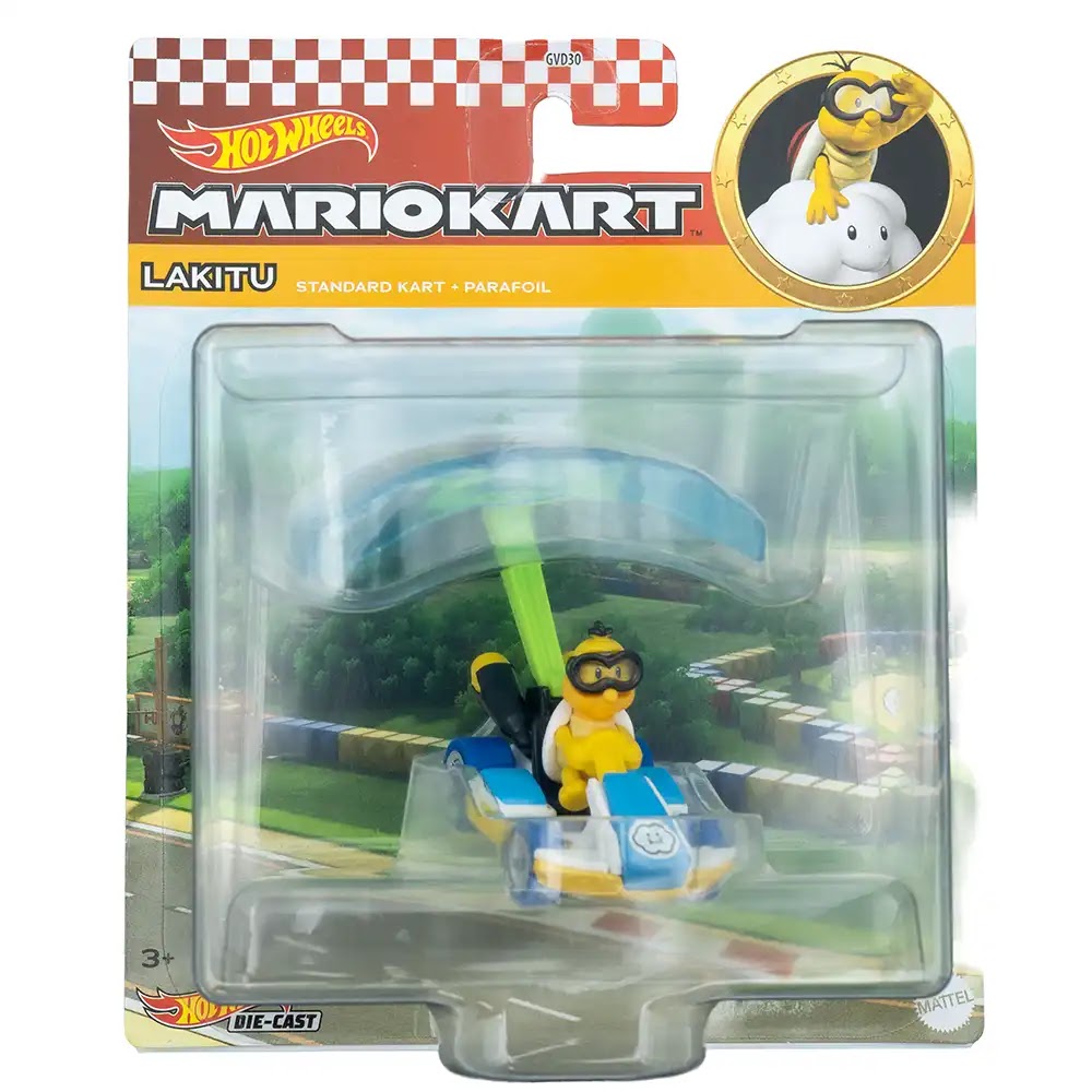 Hot Wheels Premium Lakitu Standard Kart + Parafoil Plavi | Mario Kart