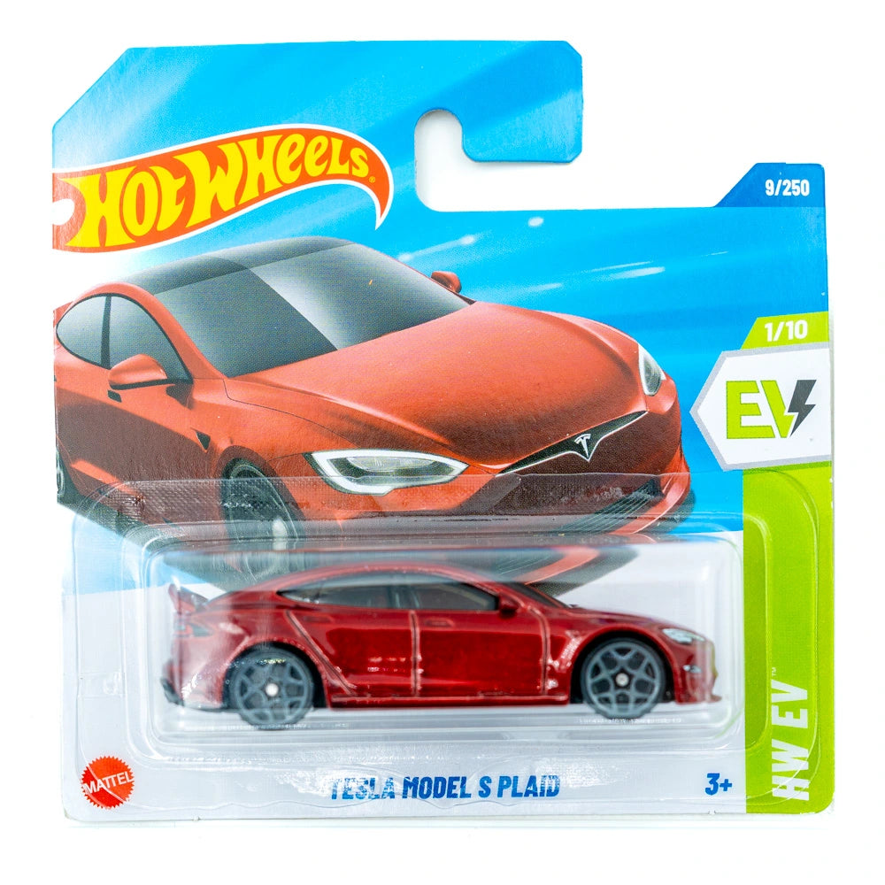 Hot Wheels Tesla Model S Plaid rood |