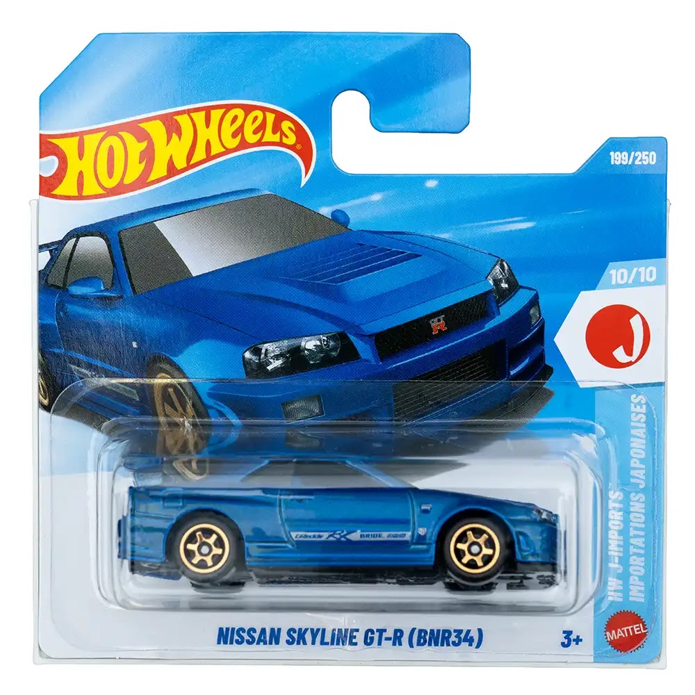 Hot Wheels Nissan Skyline GT-R (BNR34) Plavi |