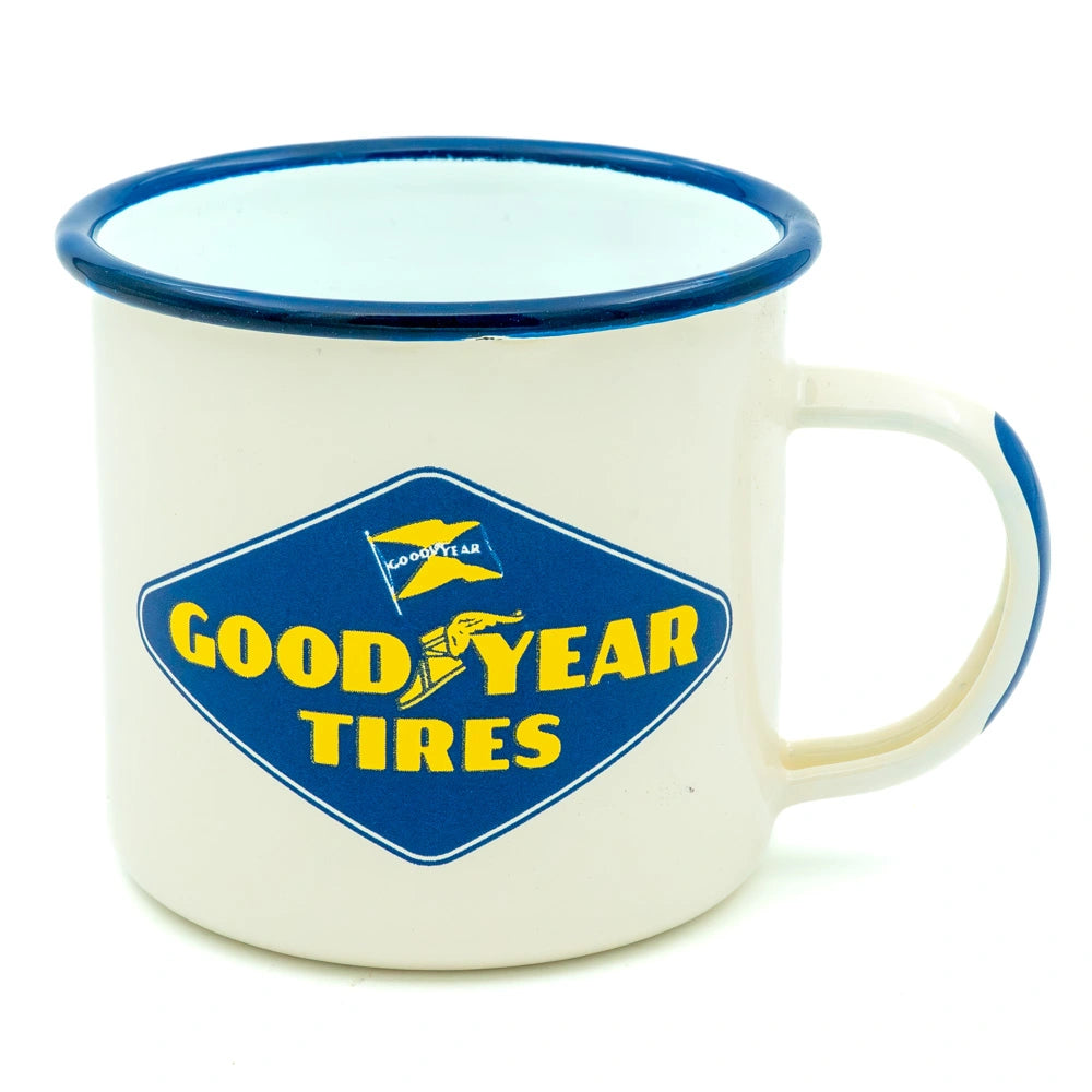 Emaille beker Goodyear tires logo | Nostalgic-Art