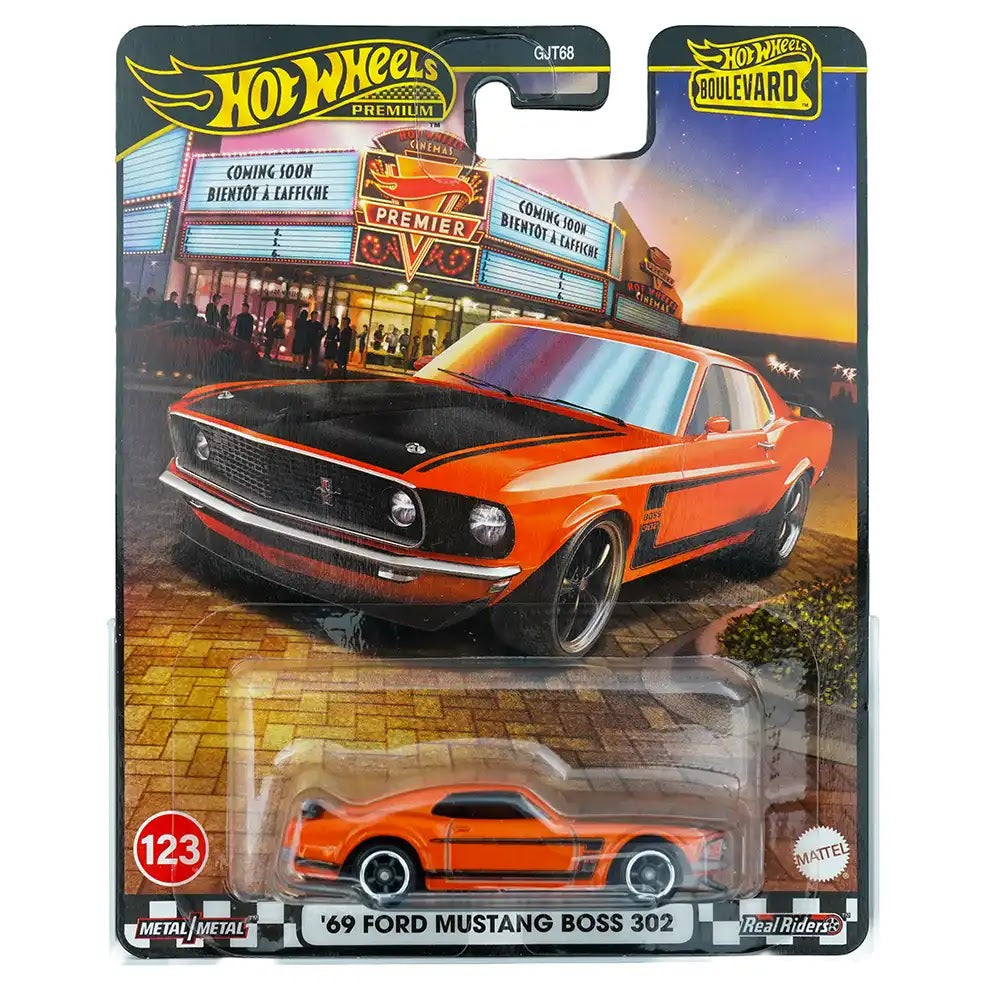 Hot Wheels Premium '69 Ford Mustang Boss 302 Narandžasti | Boulevard 123