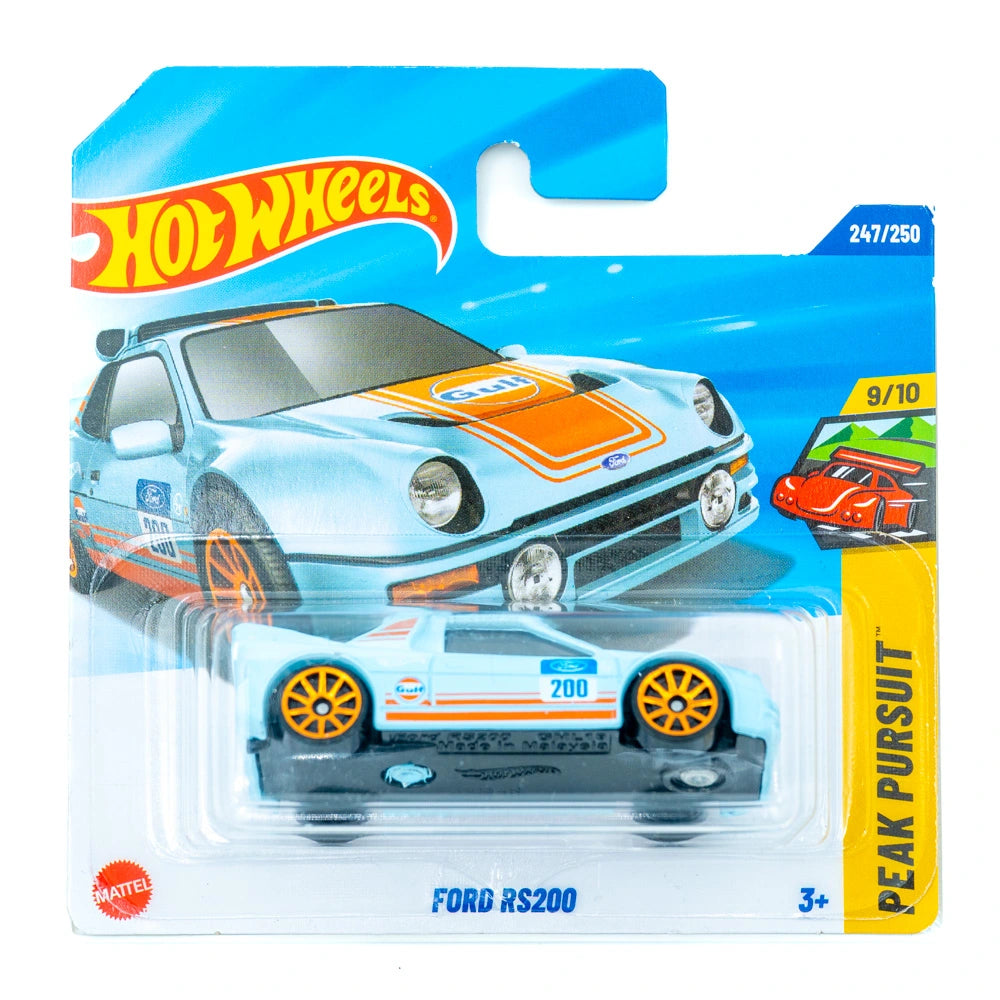 Hot Wheels Ford RS200 blauw oranje |