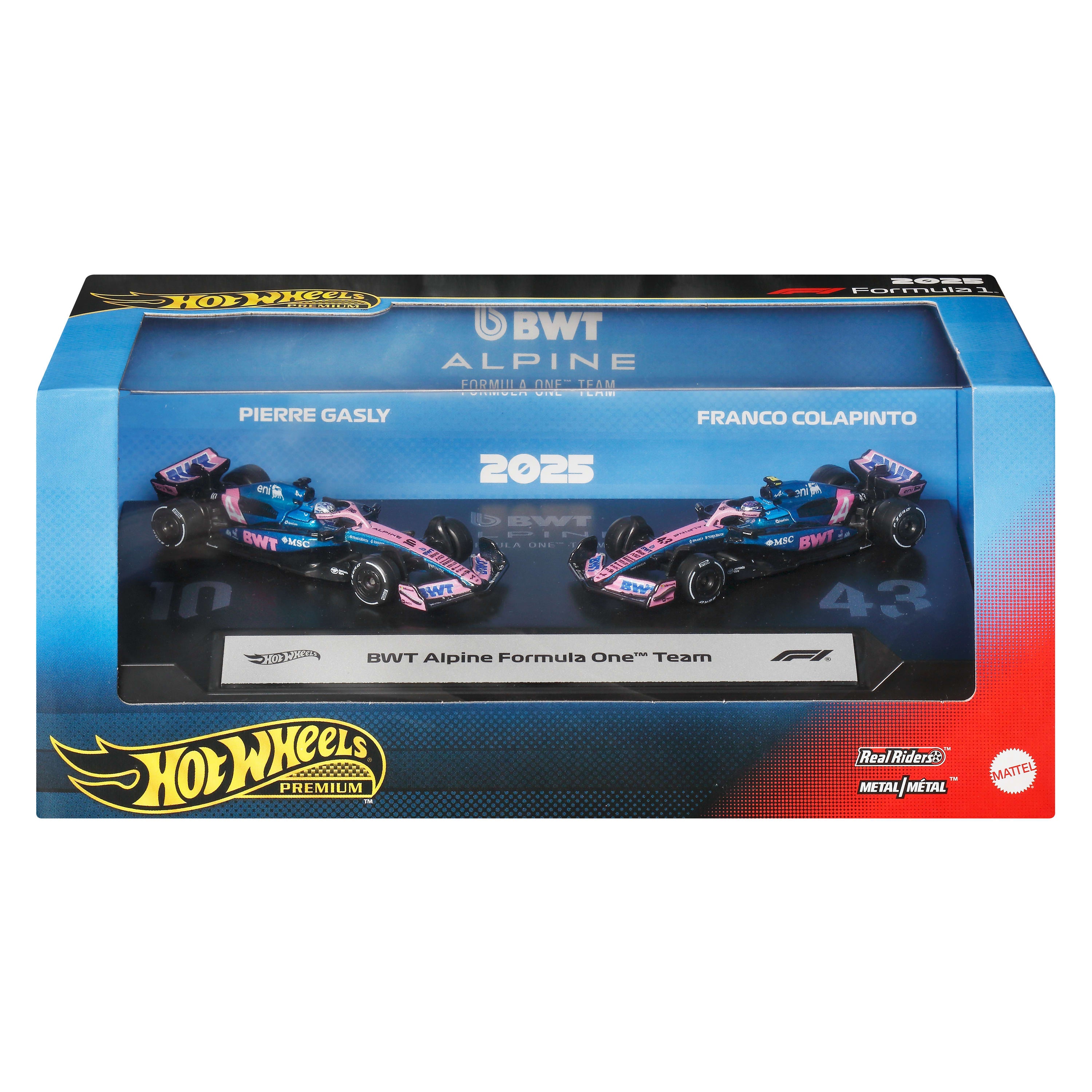 Hot Wheels Premium 2025 Formula 1® BWT #10 Pierre Gasly & #43 Franco Colapinto 2-Pack