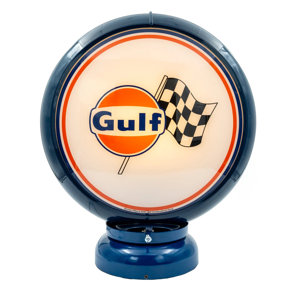 Benzinepomp Globe Logo + Race Vlag Plavi - Gulf