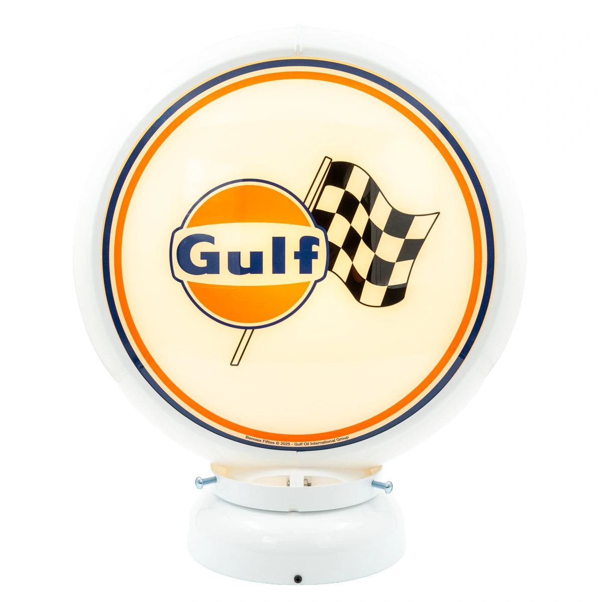 Benzinepomp Globe Logo + Race Vlag Bijeli - Gulf