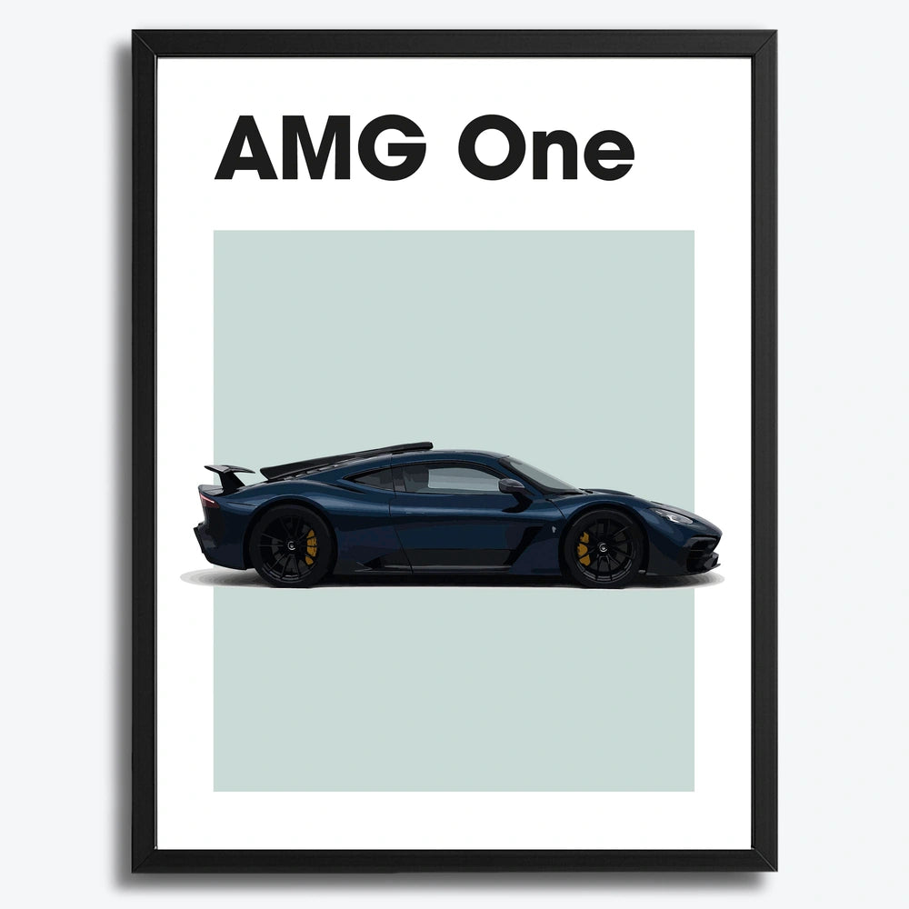Ingelijste Poster Mercedes-AMG ONE (A3) | Crni, Bijeli of Hout