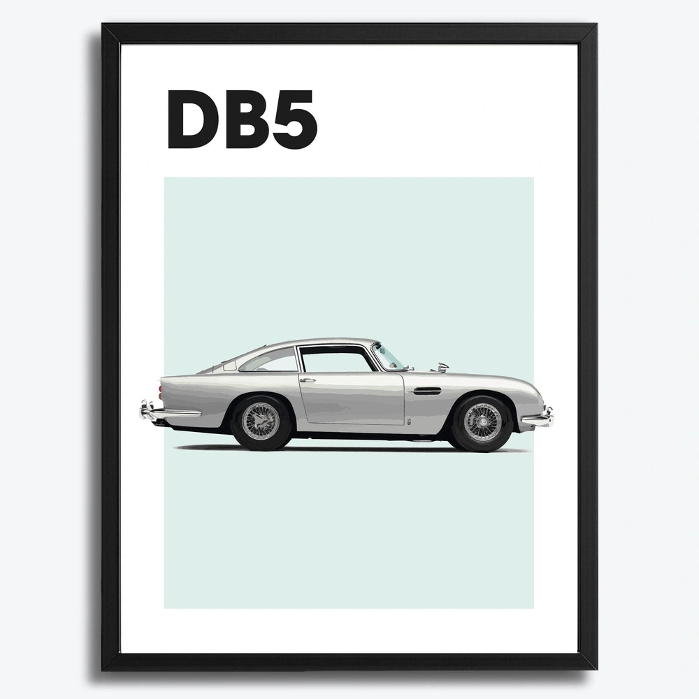 Ingelijste Poster Aston Martin DB5 (A3) | Crni, Bijeli of Hout