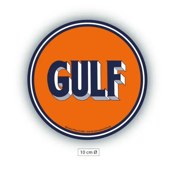 Gulf Classic Vintage Logo Officiële Sticker 10 cm - Gulf