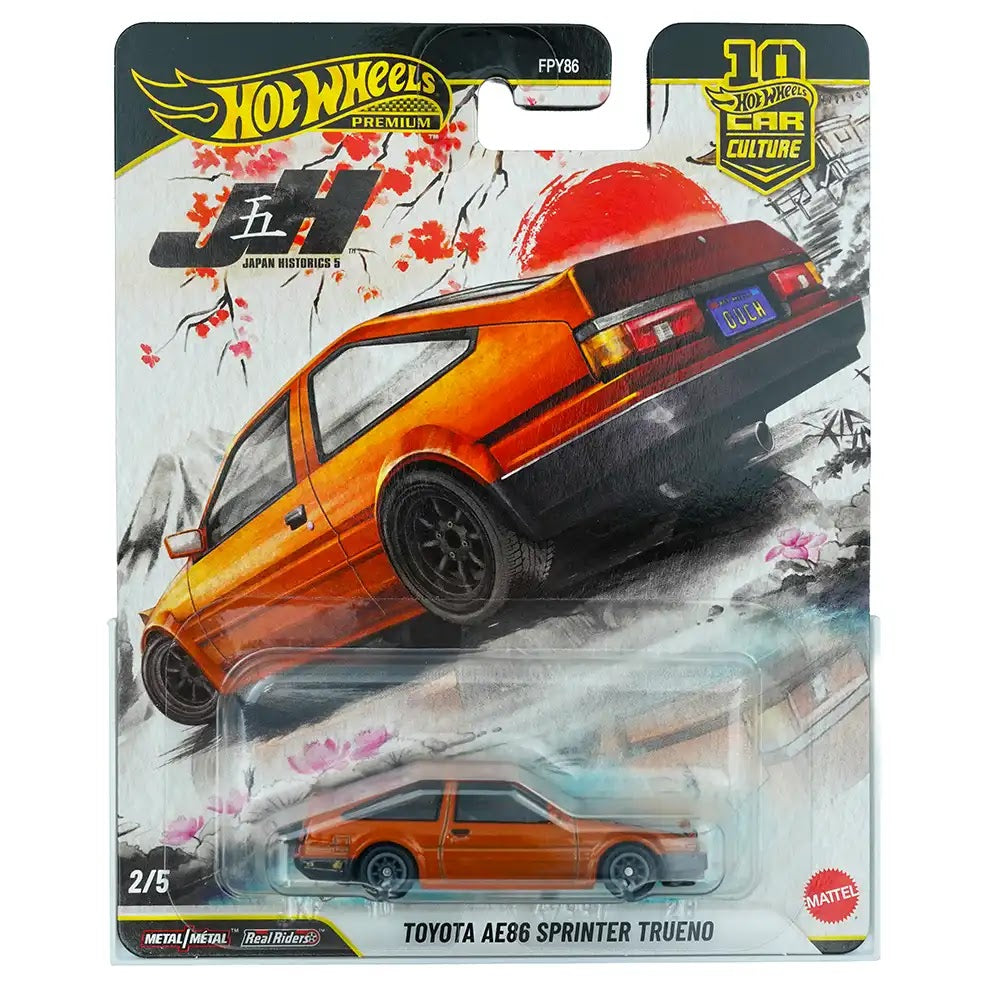 Hot Wheels Premium Toyota AE86 Sprinter Trueno Narandžasti | Japan Historics 5 2/5