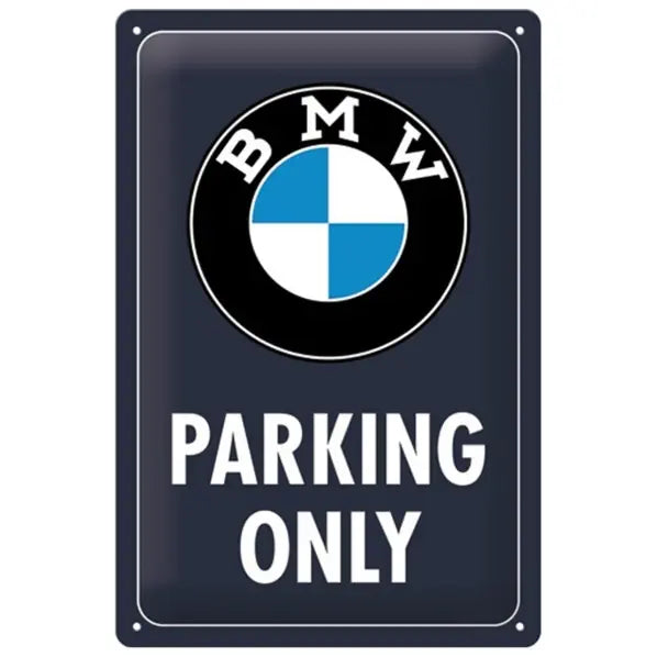 Metalen wandbord BMW Parking Only Klassiek Plavi 20x30 cm | Nostalgic-Art